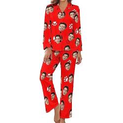 Benutzerdefinierte Frauen Pyjama Set mit Foto Gesicht Personalisierte Foto PJs für Frauen Sets Personalisiert Loungewear Anpassen Damen Nachtwäsche Schlafbekleidung Lounge Wear Sets Größe - M von Naispanda
