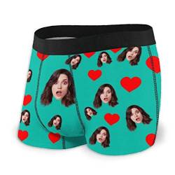 Benutzerdefinierte Unterwäsche Anpassen Boxer Briefs Personalisierte Unterhose Personalisiert Boxershorts mit Foto Gesicht Male Retroshorts für Herren Weihnachten Valentinstag Geburtstag Geschenk von Naispanda