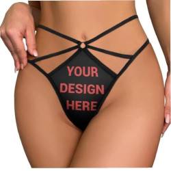 Naispanda Benutzerdefinierte Foto Damen Strings, Tangas, Sexy T-Rücken, Personalisierte Damen-Bikini-Slips mit Fototext, Valentinstag, Weihnachten, Geburtstag, Geschenk von Naispanda