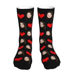 Naispanda Foto Personalisierbare Socken mit Gesicht,Benutzerdefinierte Lustige Gesicht Socken für Damen und Herren Unisex,Kreative Liebhabersocken Weihnachtsgeschenke zum Valentinstag von Naispanda