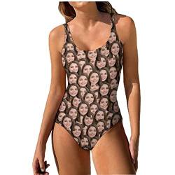 Naispanda Personalisierte Badeanzug für Frauen, Benutzerdefinierte Gesicht Foto EIN Stück Badeanzug, Personalisierte Lustige Bademode Badeanzug für Freundin Frau, Personalisierte Swimsets Geschenke von Naispanda