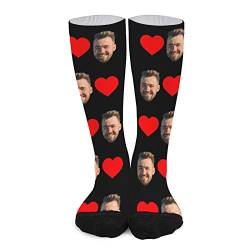 Naispanda Personalisierte Foto Socken, lustige Socken mit Foto, individuelle Gesichtssocken, individuelle lange Socken für Männer und Frauen, 40 cm, Geburtstag, Weihnachten, Valentinstags Geschenk von Naispanda