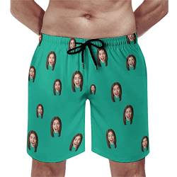 Naispanda Personalisierte Strandshorts Custom Herren Schwimmshorts mit Foto Gesicht Foto Gesicht Schwimmshorts lustige Strand Shorts Board Shorts Custom Funny Geschenke für Männer von Naispanda