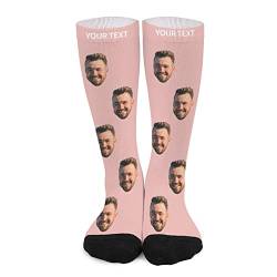 Personalisierte Foto Socken Lustige Socken mit Foto, benutzerdefinierte Gesichtssocken, Personalisiert Socks Lange Socken für Männer und Frauen, 40 cm, Geburtstag, Weihnachten, Valentinstags Geschenk von Naispanda