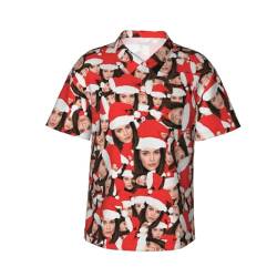 Personalisiertes Weihnachts Hawaiihemd mit Gesicht Foto, Personalisierte Weihnachts Hawaii Hemden für Männer, Personalisierte Foto Hemden mit Kurzen Ärmeln, Weihnachts Button Down Hemden für Männer von Naispanda