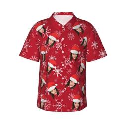 Personalisiertes Weihnachts Hawaiihemd mit Gesicht Foto, Personalisierte Weihnachts Hawaii Hemden für Männer, Personalisierte Foto Hemden mit Kurzen Ärmeln, Weihnachts Button Down Hemden für Männer von Naispanda
