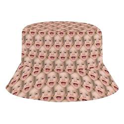 Unisex Kinder Sonnenhut Benutzerdefinierte Gesicht Foto,Personalisierte Fischerhut Sommerhut für Mädchen Jungen, Strandhut mit Verstellbarem Bindebändern von Naispanda