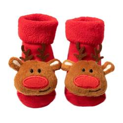 Naiyafly Baby-Weihnachtsstrumpf für Neugeborene, Baumwolle, rutschfeste Griffe, Herbst- und Wintersocken, warm für 0–3 Jahre, Kleinkinder, Weihnachtssocken von Naiyafly