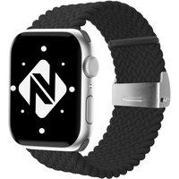 Nalia Smartwatch-Armband Apple Watch 38mm/40mm/41mm, Flecht-Stoff Uhr Ersatzband / Metall-Schließe / Stufenlos verstellbar von Nalia