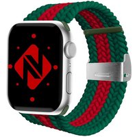 Nalia Smartwatch-Armband Apple Watch 38mm/40mm/41mm, Flecht-Stoff Uhr Ersatzband / Metall-Schließe / Stufenlos verstellbar von Nalia