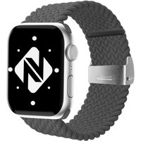 Nalia Smartwatch-Armband Apple Watch 38mm/40mm/41mm, Flecht-Stoff Uhr Ersatzband / Metall-Schließe / Stufenlos verstellbar von Nalia