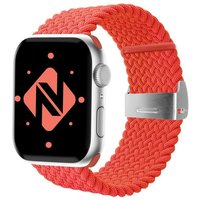 Nalia Smartwatch-Armband Apple Watch 38mm/40mm/41mm, Flecht-Stoff Uhr Ersatzband / Metall-Schließe / Stufenlos verstellbar von Nalia