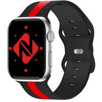 Nalia Smartwatch-Armband Apple Watch 38mm/40mm/41mm, Gestreiftes Silikon Ersatzband / für Sport Fitness Uhr / Atmungsaktiv von Nalia