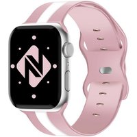 Nalia Smartwatch-Armband Apple Watch 38mm/40mm/41mm, Gestreiftes Silikon Ersatzband / für Sport Fitness Uhr / Atmungsaktiv von Nalia