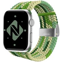 Nalia Smartwatch-Armband Apple Watch 42mm/44mm/45mm/49mm, Flecht-Stoff Uhr Ersatzband / Metall-Schließe / Stufenlos verstellbar von Nalia