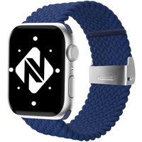 Nalia Smartwatch-Armband Apple Watch 42mm/44mm/45mm/49mm, Flecht-Stoff Uhr Ersatzband / Metall-Schließe / Stufenlos verstellbar von Nalia