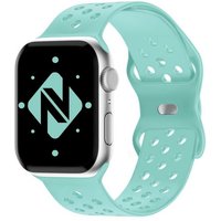 Nalia Smartwatch-Armband Apple Watch 42mm/44mm/45mm/49mm, Gelochtes Silikon Ersatzband / für Sport Fitness Uhr / Atmungsaktiv von Nalia