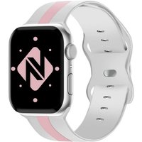 Nalia Smartwatch-Armband Apple Watch 42mm/44mm/45mm/49mm, Gestreiftes Silikon Ersatzband / für Sport Fitness Uhr / Atmungsaktiv von Nalia