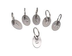 NanTun 304 Stainless Steel Oval Key Tags with Ring 10 pcs, Hollowed Number ID Tags Key Chain, Numbered Key Rings - 1 to 10 von NanTun