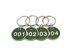 NanTun Schlüsselanhänger, Aluminiumlegierung, Metall, nummeriert, 50 Stück 51 to 100 grün von NanTun