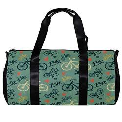 Runde Sporttasche mit abnehmbarem Schultergurt, bemalt, Retro, Fahrrad-Training, Handtasche, für Damen und Herren von Nananma