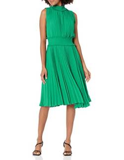 Nanette Nanette Lepore Damen Gesmoktes Plisseekleid mit hohem Ausschnitt Kleid, Kleeblatt, Grün, 40 von Nanette Nanette Lepore