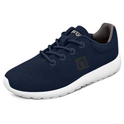 Nanga Damen Wool Sneaker Women - Leichte Merino Woll-Sneaker für Freizeit, Sport & Arbeit, Atmungsaktive Damen Schuhe mit Wechsel-Fußbett dunkelblau 42 von Nanga