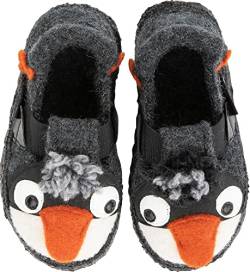 Nanga Kinder - Unisex Kinder Hausschuh Fuzzi Pingu dunkelgrau 30 von Nanga