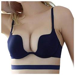 Nanier Damen Deep U Push Up Multiway Convertible Plunge BH Unterwäsche Blau 80B von Nanier