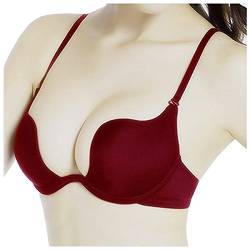 Nanier Damen Deep U Push Up Multiway Convertible Plunge BH Unterwäsche Rot 70A von Nanier