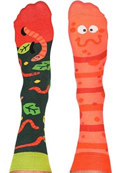 Nanushki unisex Verrückte Lustige Socken mit Apfel und Wurm Motiv (Willy Wormka, 36-39) von Nanushki