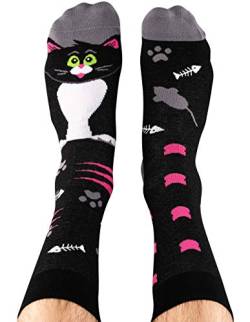 Nanushki unisex lustige verrückte Motiv Socken, die Katze, der Kater (36-39 EU, The Great Catsby) von Nanushki