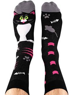 Nanushki unisex lustige verrückte Motiv Socken, die Katze, der Kater (44-46 EU, The Great Catsby) von Nanushki