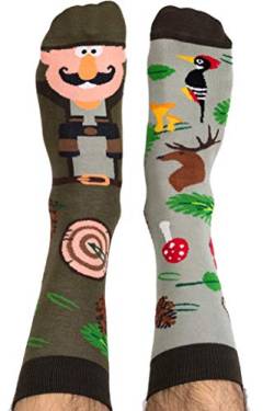 Nanushki unisex lustige verrückte Motiv Socken Chester Forester Förster (36-39 EU, Chester Forester) von Nanushki