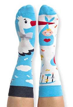 Nanushki unisex lustige verrückte Motiv Socken It`s a boy, Storch (44-46 EU, It`s a boy) von Nanushki