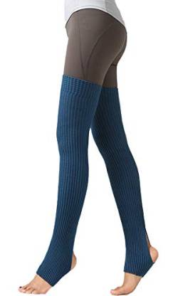 Nanxson Damen Beinwärmer Winter Gerippt Gestrickt Beinstulpen Strumpf für 80er Jahre Party Dance Sport Yoga TTW0072 (blau) von Nanxson