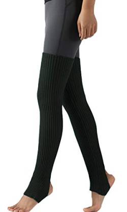 Nanxson Damen Beinwärmer Winter Gerippt Gestrickt Beinstulpen Strumpf für 80er Jahre Party Dance Sport Yoga TTW0072 (dunkel grün) von Nanxson
