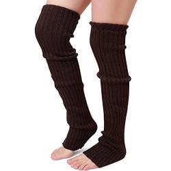 Nanxson Damen Lang Stulpe Leg Warmer Gestrickte Over-Knee Lange Beinstulpe Tanzen Strumpf (Kaffee-65) von Nanxson