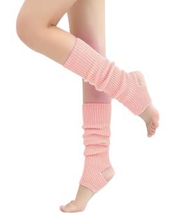 Nanxson Damen Stulpen Gothic Punk Gerippte Gestrickte Beinlinge Harajuku Beinwärmer für Party Sport Freizeitsocken (Rosa) von Nanxson