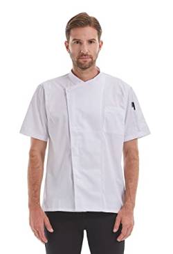 Nanxson Herren Kochjacke Arbeitsjacke Bäckerjacke kurzarm Atmungsaktiv Küche Uniform Arbeitskleidung CFM0066 (Weiß, XXL) von Nanxson