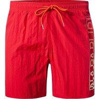 NAPAPIJRI Herren Badeshorts rot Mikrofaser unifarben von Napapijri