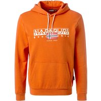 NAPAPIJRI Herren Hoodie orange Baumwolle Logo und Motiv von Napapijri