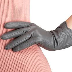 Nappaglo Damen Lederhandschuhe Winter Touchscreen Lammfell Elegant Echtleder Warm Handschuhe Outdoor, grau, M von Nappaglo