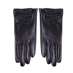 Nappaglo Damen Touchscreen Leder Handschuhe klassische Lederhandschuhe Italienisches Lammfell Winter Warm Handschuhe (Touchscreen) von Nappaglo