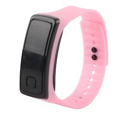 Naroote Digitaluhr, Damen-Digitaluhr, wasserdichte LED-Uhr, Sport-Silikonarmband, Digitales 12-Stunden-Zifferblatt, Elektronische Anzeige, Armbanduhr (Rosa) von Naroote