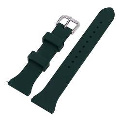 Naroote Ersatz-Sportuhrenarmband, Modisches Silikon-Uhrenarmband mit Schnellverschluss, Atmungsaktiv, Leicht, Verstellbares Fitnessarmband für 20 Mm Breite Lug-Uhren (Schwarzgrün) von Naroote
