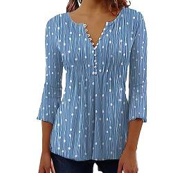 Naroote Lässige Bluse, Modische Damen-Bluse mit Polka-Dot-Print Zum Einkaufen (XL) von Naroote