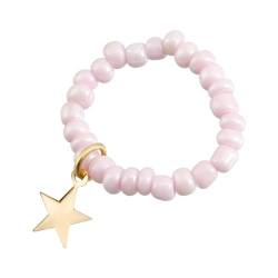 Naroote Ring mit Perlen, Damenring mit Perlen. Modisches Unregelmäßiges Arrangement für Ein Date (Freie Größe) von Naroote