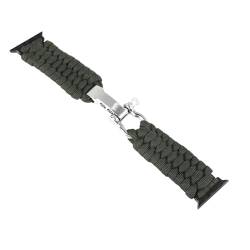 Uhr Gewebtes Armband Verstellbarer Kordelzug Nylonseil Legierung Geflecht Geflochtenes Uhrenarmband Für 9 8 7 6 5 4 3 2 1 Serie (Armeegrün) von Naroote