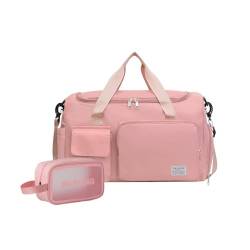 Narunii Reisetasche Sporttasche Damen Gepäck Kabine Trocken Nass Separat Faltbar mit großer Kapazität Rucksack Handgepäck Große Größe Tasche Wochenende, Rosa von Narunii